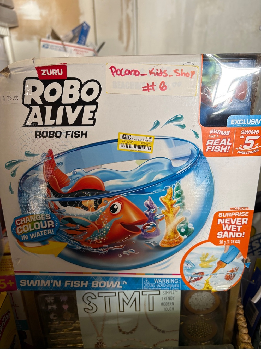Nwt ZURU Robo Alive Robo Fish Swim'n Fish Bowl - Orange Fish